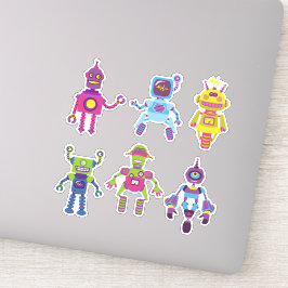 Space Robots Vinyl Stickers Aufkleber