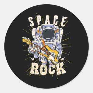 Space Rock Astronaut Gitarren Musik Liebhaber von  Runder Aufkleber