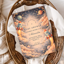 Space Rocket Clouds Baby Shower