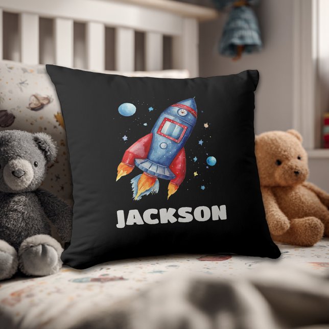 Space Rocket Personalisiert Kids Cushion Kissen (Von Creator hochgeladen)