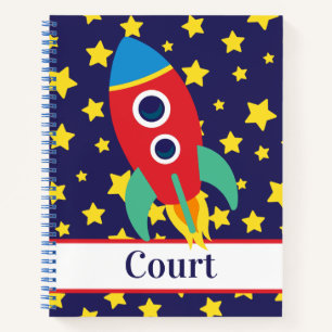 Space Rocket Personalisiert Spiral Notebook Notizbuch