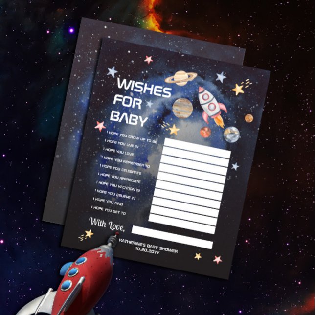 Space Rocket Planets Baby Dusche Wünsche für Baby (Von Creator hochgeladen)