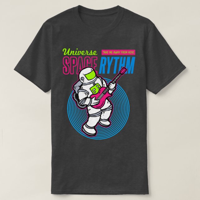 Space Rythm Astronaut Guitar T-Shirt (Design vorne)