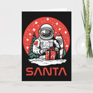 Space Santa Claus Astronaut Kosmos präsentiert Coo Karte