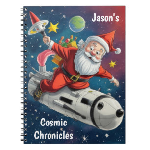 Space Santa Claus Personalisiert Notizblock
