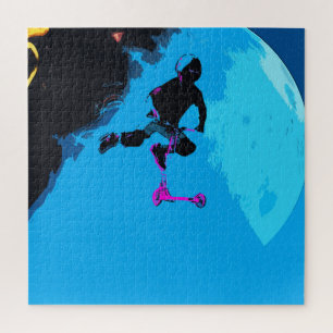 Space Scootering - Stunt Scooter Boy Puzzle