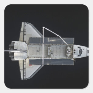 Space Shuttle Atlantis 4 Quadratischer Aufkleber