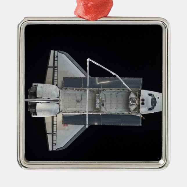 Space Shuttle Atlantis 4 Silbernes Ornament (Vorne)