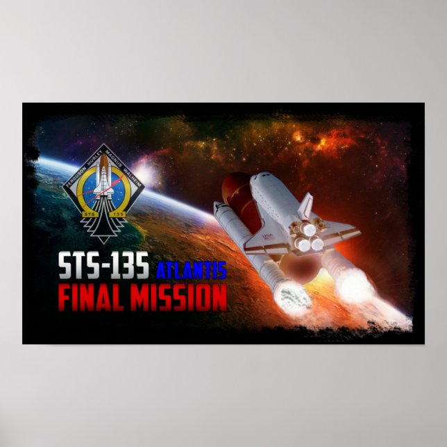 Space Shuttle Atlantis Abschlussmission Poster (Vorne)