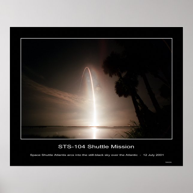 Space Shuttle Atlantis Arms in die noch schwarze Poster (Vorne)