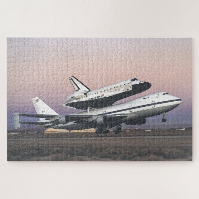 Space Shuttle Atlantis Atop Nasas 747 Puzzle (Horizontal)