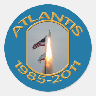 Space Shuttle Atlantis endgültiger Aufstieg vom Fo Runder Aufkleber