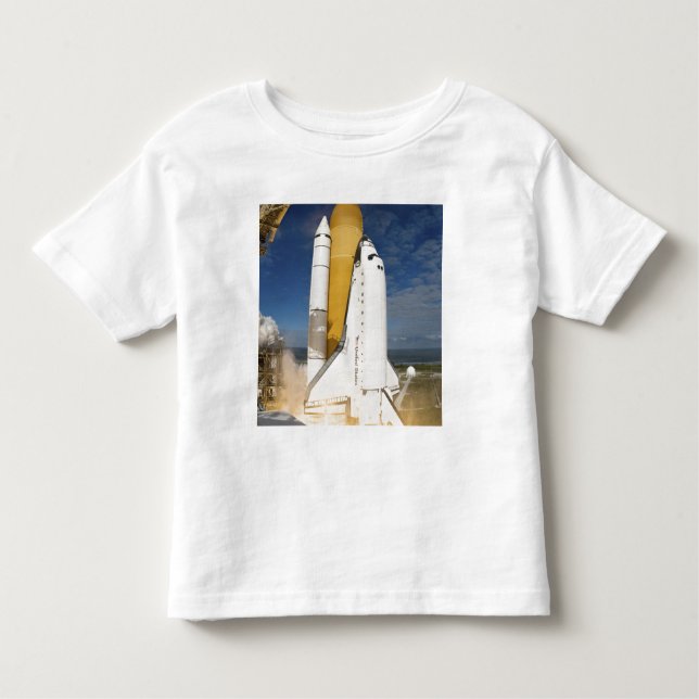 Space Shuttle Atlantis hebt 12 Kleinkind T-shirt (Vorderseite)