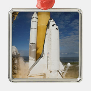 Space Shuttle Atlantis hebt 12 Silbernes Ornament