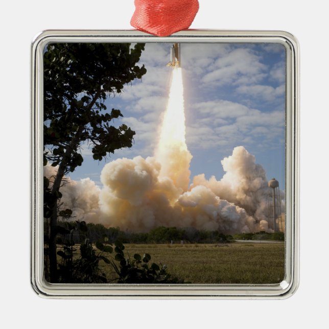 Space Shuttle Atlantis hebt 19 Ornament Aus Metall (Vorne)