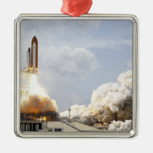 Space Shuttle Atlantis hebt 21 Silbernes Ornament