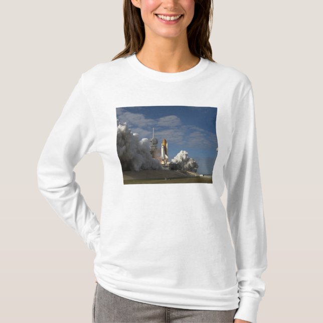Space Shuttle Atlantis hebt 23 T-Shirt (Vorderseite)