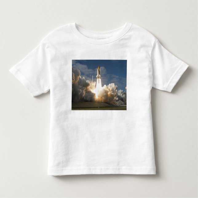 Space Shuttle Atlantis hebt 24 Kleinkind T-shirt (Vorderseite)