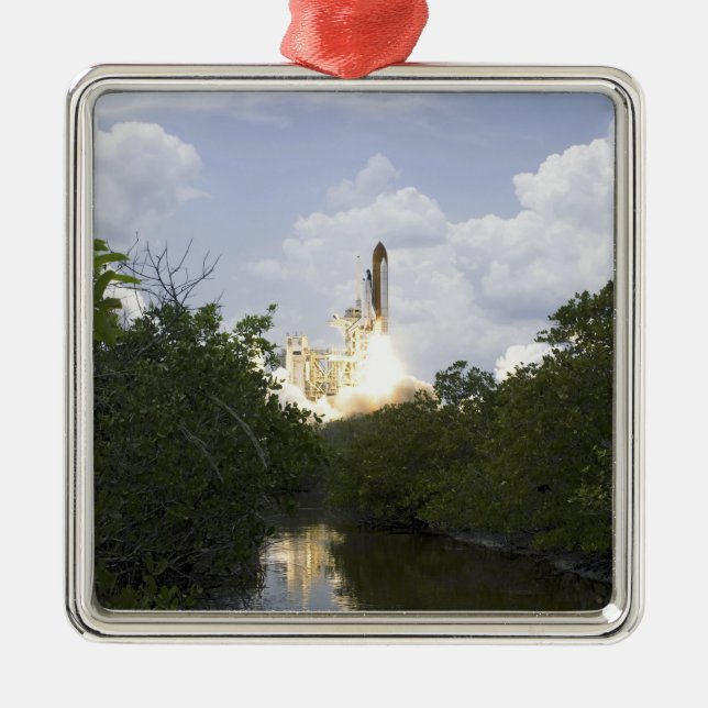 Space Shuttle Atlantis hebt 25 Silbernes Ornament (Vorne)
