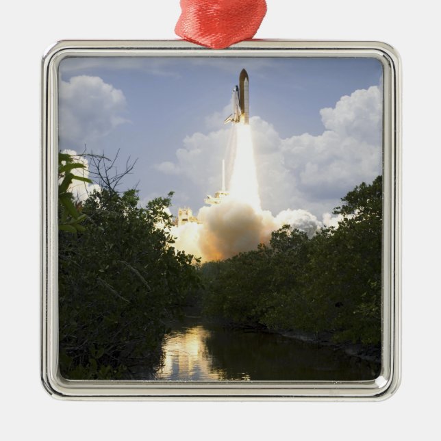 Space Shuttle Atlantis hebt 26 Ornament Aus Metall (Vorne)