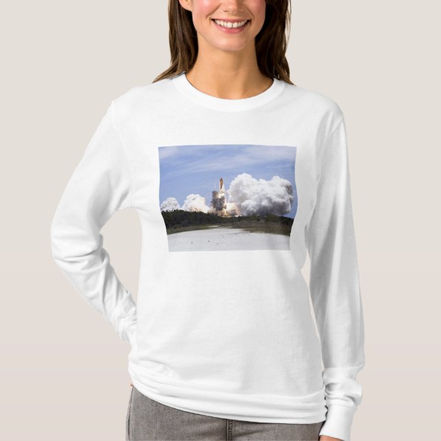 Space Shuttle Atlantis hebt 27 T-Shirt (Vorderseite)