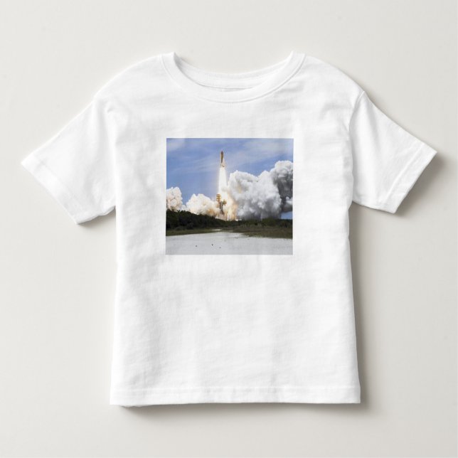 Space Shuttle Atlantis hebt 28 Kleinkind T-shirt (Vorderseite)