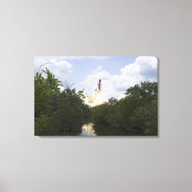 Space Shuttle Atlantis hebt 2 Leinwanddruck (Vorderseite)