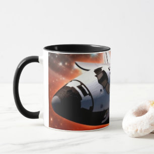 Space Shuttle Atlantis Hubble Telescope Artwork Tasse