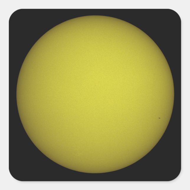 Space Shuttle Atlantis in der Silhouette Quadratischer Aufkleber (Vorderseite)