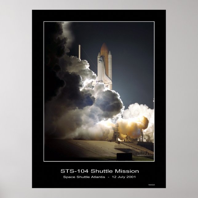 Space Shuttle Atlantis Lift-off NASA STS-104 Poster (Vorne)