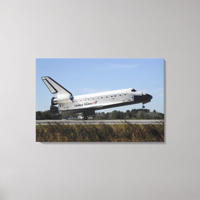 Space Shuttle Atlantis Touchs runter Leinwanddruck (Vorderseite)