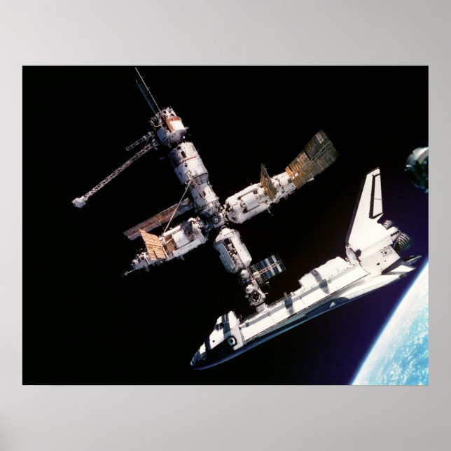 Space Shuttle Atlantis und ISS Poster (Vorne)
