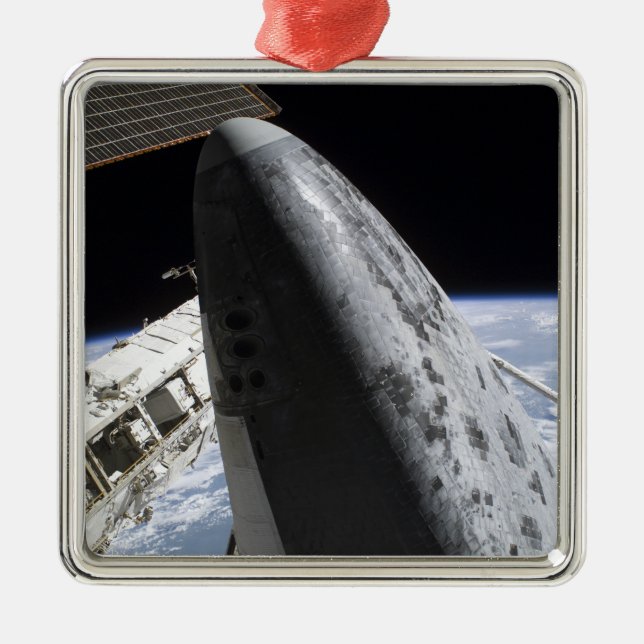 Space Shuttle Discovery 14 Silbernes Ornament (Vorne)