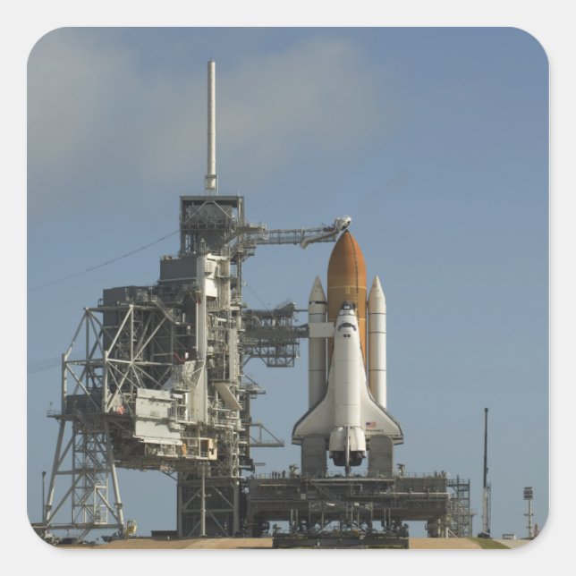 Space Shuttle Discovery 2 Quadratischer Aufkleber (Vorderseite)