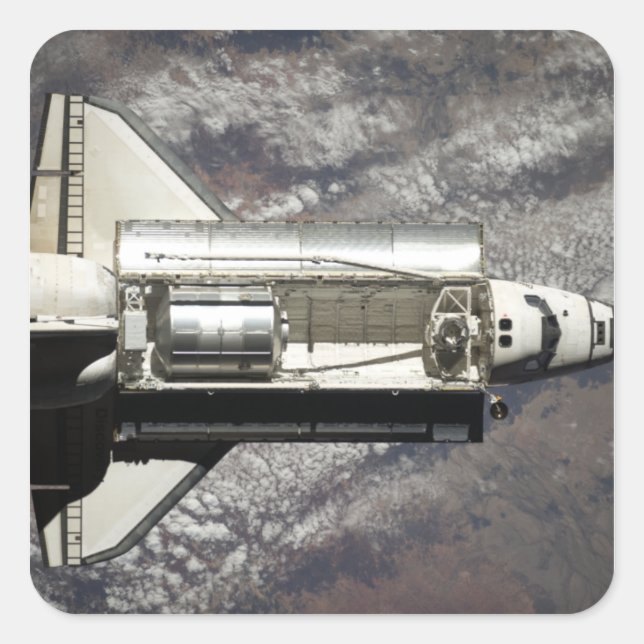 Space Shuttle Discovery 3 Quadratischer Aufkleber (Vorderseite)