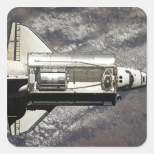 Space Shuttle Discovery 3 Quadratischer Aufkleber