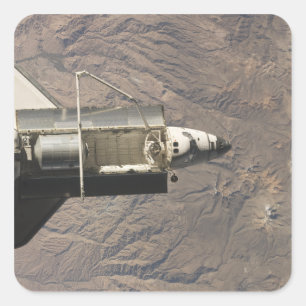Space Shuttle Discovery 4 Quadratischer Aufkleber