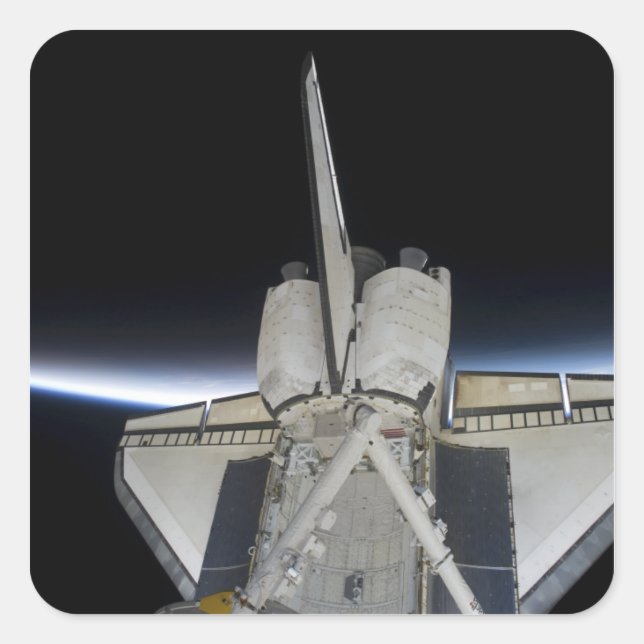 Space Shuttle Discovery 6 Quadratischer Aufkleber (Vorderseite)