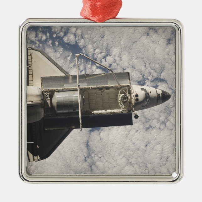 Space Shuttle Discovery 7 Silbernes Ornament (Vorne)