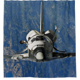 Space Shuttle Discovery fotografiert von ISS Duschvorhang