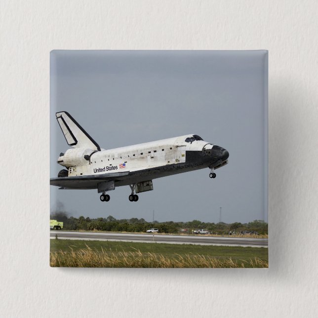 Space Shuttle Discovery geht Landung 3 an Button (Vorderseite)