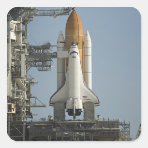 Space Shuttle Discovery ist bereit Quadratischer Aufkleber