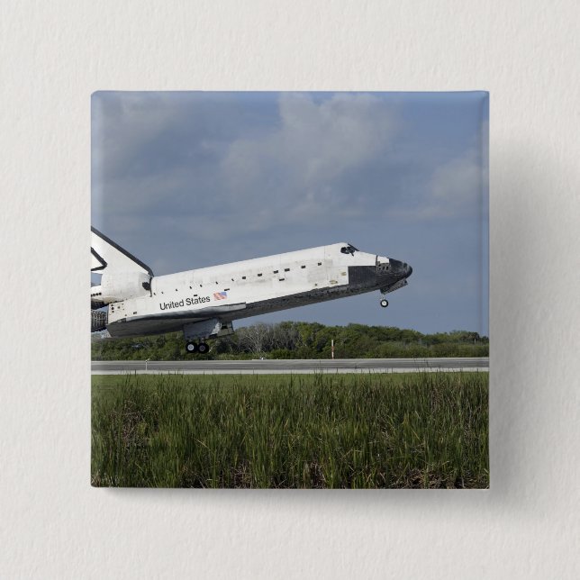 Space Shuttle Discovery landet auf der Runway 33 Button (Vorderseite)