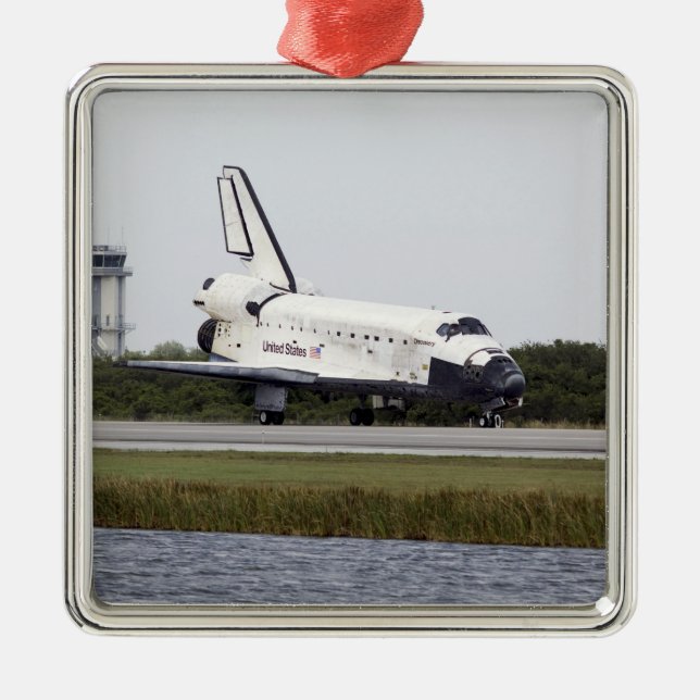 Space Shuttle Discovery Ornament Aus Metall (Vorne)
