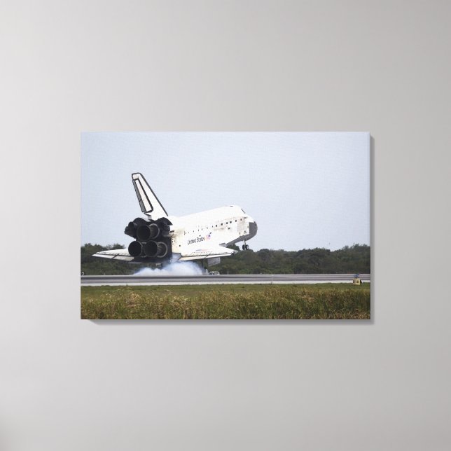 Space Shuttle Discovery Touchs runter 2 Leinwanddruck (Vorderseite)