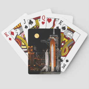 Space Shuttle Discovery und Mond Spielkarten