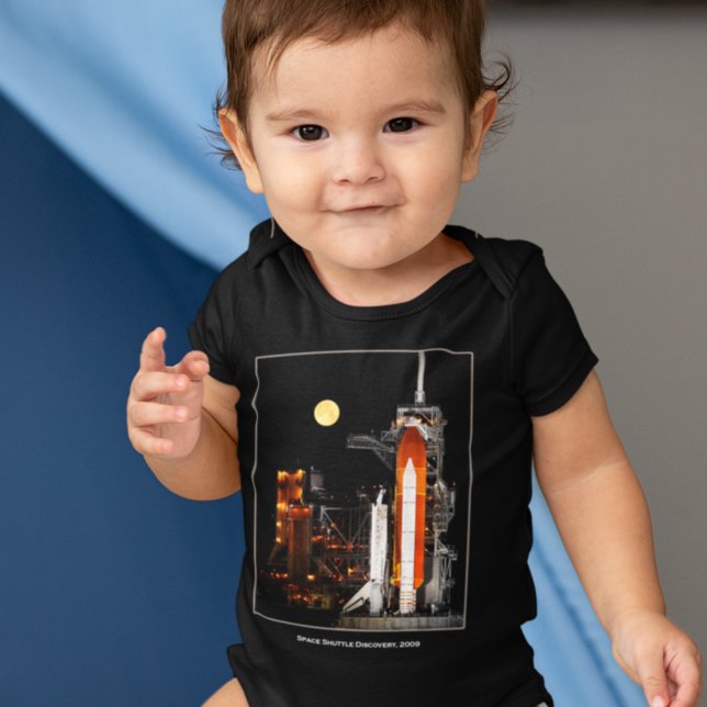 Space Shuttle Discovery und Vollmond 2009 Baby Strampler (Von Creator hochgeladen)