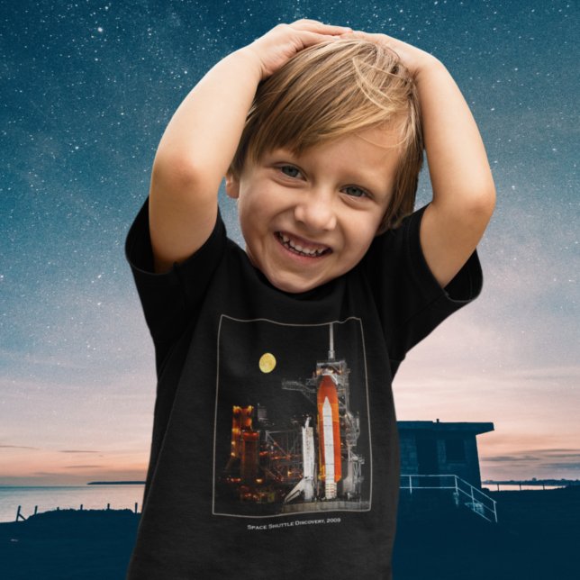 Space Shuttle Discovery und Vollmond 2009 Kleinkind T-shirt (Von Creator hochgeladen)