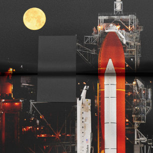 Space Shuttle Discovery und Vollmond 2009 Seidenpapier