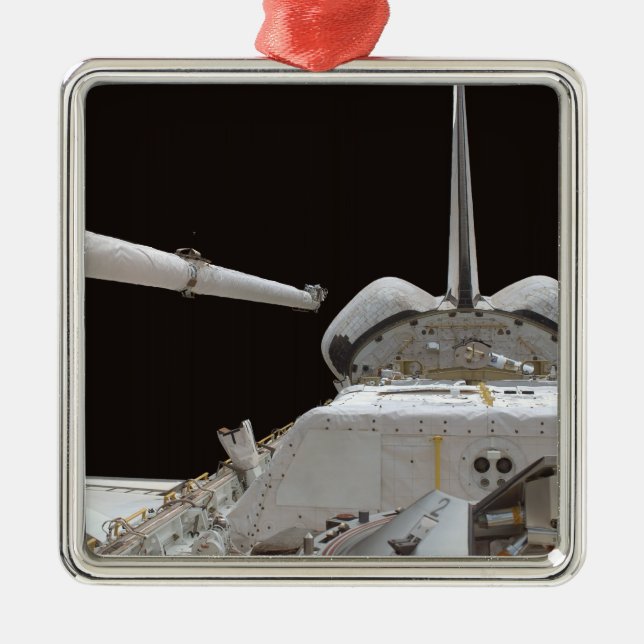 Space Shuttle Discovery's Nutzlastschacht Silbernes Ornament (Vorne)